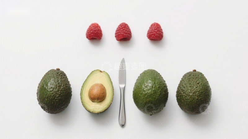 高清大图下载【趣麦麦图】牛油果与覆盆子的排列组合