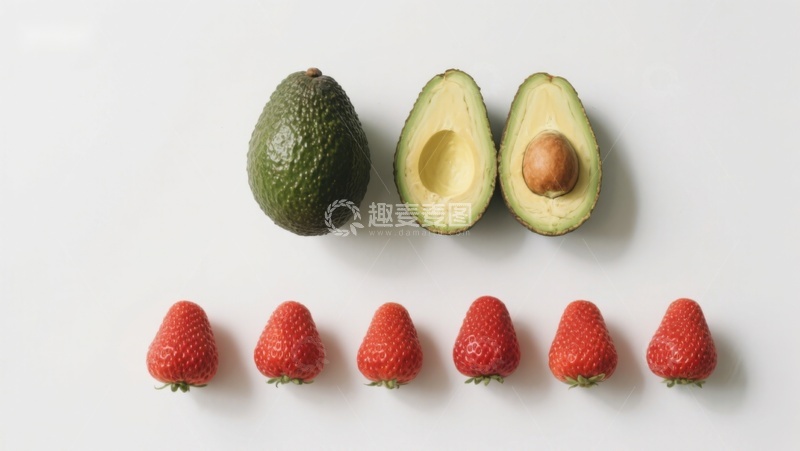 高清大图下载【趣麦麦图】牛油果与草莓的排列组合