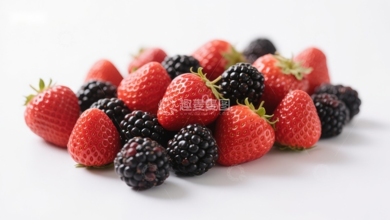 高清大图下载【趣麦麦图】新鲜草莓与黑莓的组合