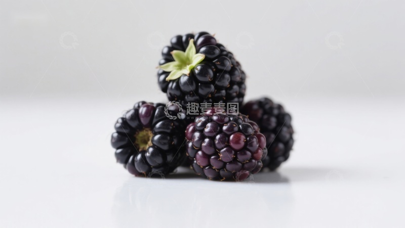 高清大图下载【趣麦麦图】新鲜黑莓堆叠特写