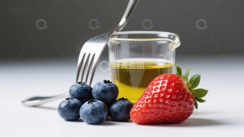 高清大图下载【趣麦麦图】新鲜水果与橄榄油的健康搭配