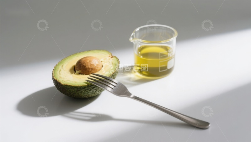 高清大图下载【趣麦麦图】牛油果与橄榄油的健康搭配