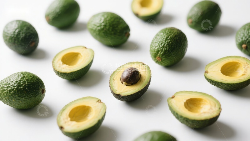 高清大图下载【趣麦麦图】新鲜牛油果切半展示