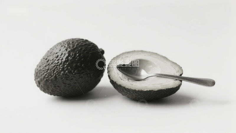 高清大图下载【趣麦麦图】切开的牛油果与勺子