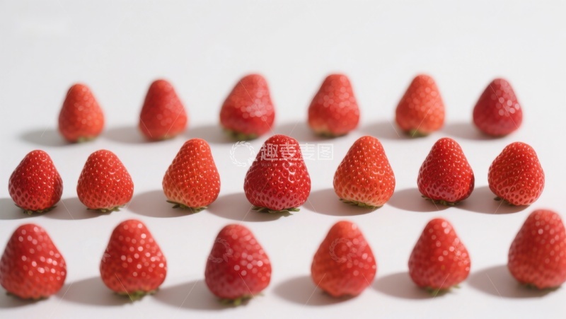 高清大图下载【趣麦麦图】整齐排列的鲜红草莓