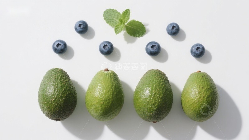 高清大图下载【趣麦麦图】新鲜牛油果与蓝莓的排列组合