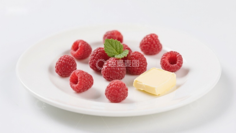 高清大图下载【趣麦麦图】新鲜覆盆子与黄油块