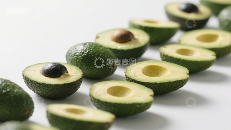 高清大图下载【趣麦麦图】新鲜切开的鳄梨展示