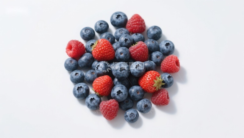 高清大图下载【趣麦麦图】蓝莓与覆盆子的色彩组合