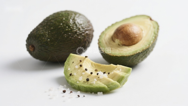 高清大图下载【趣麦麦图】新鲜牛油果切片撒盐