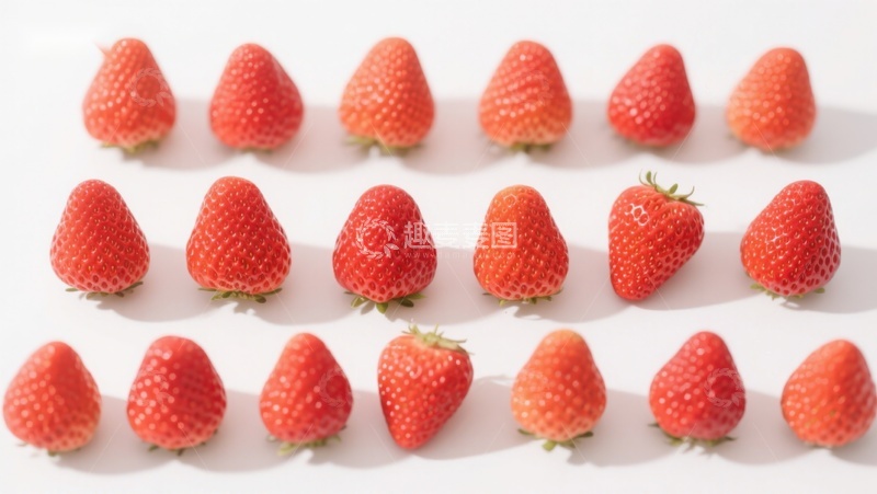 高清大图下载【趣麦麦图】整齐排列的鲜红草莓
