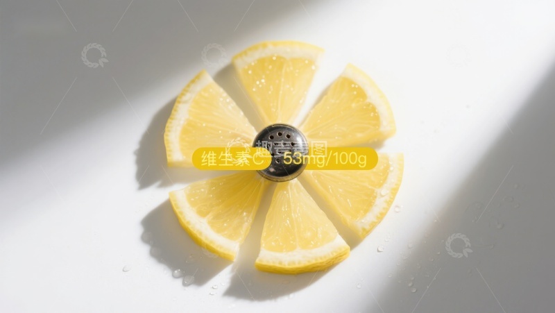 高清大图下载【趣麦麦图】柠檬切片与维生素C含量展示