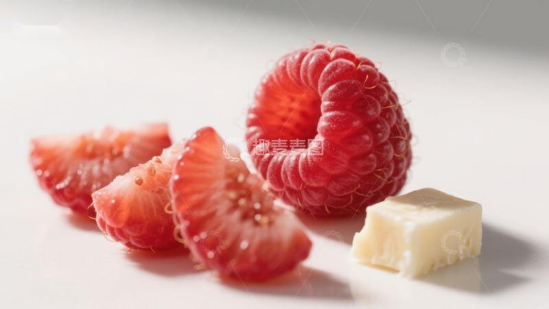 高清大图下载【趣麦麦图】新鲜覆盆子与巧克力块