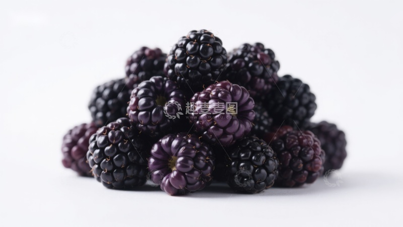 高清大图下载【趣麦麦图】新鲜黑莓堆叠特写