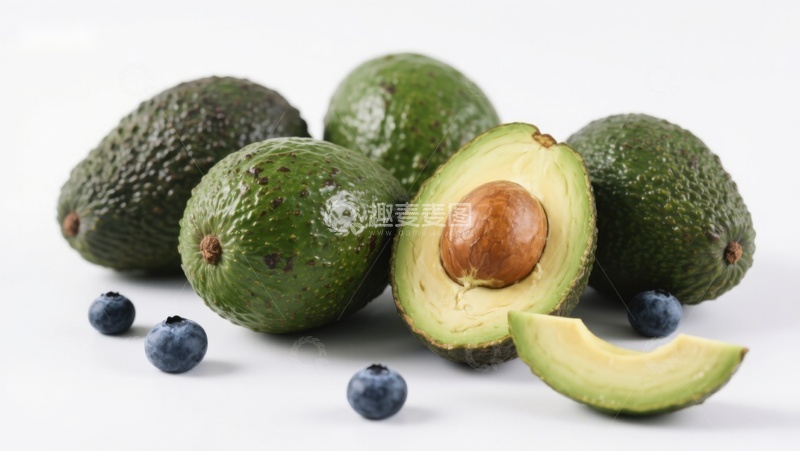 高清大图下载【趣麦麦图】新鲜牛油果与蓝莓的组合