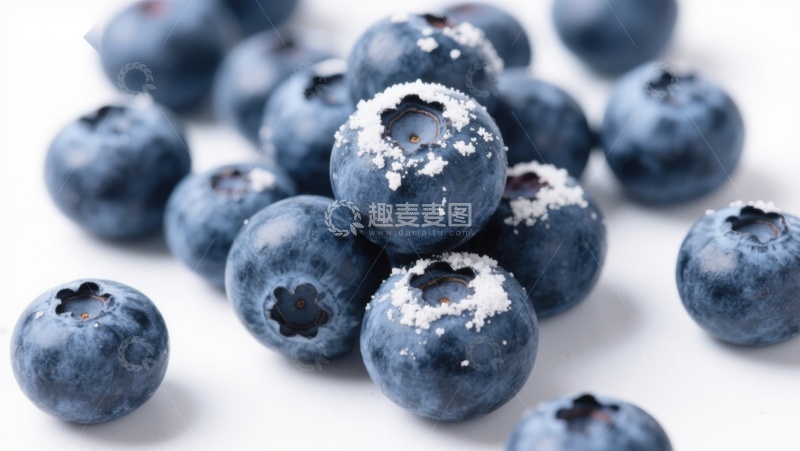 高清大图下载【趣麦麦图】新鲜蓝莓撒上糖霜