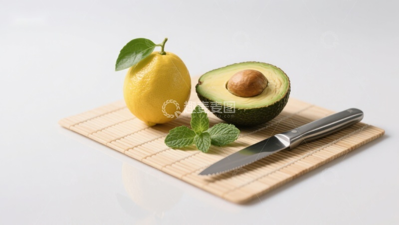 高清大图下载【趣麦麦图】柠檬与牛油果的清新组合