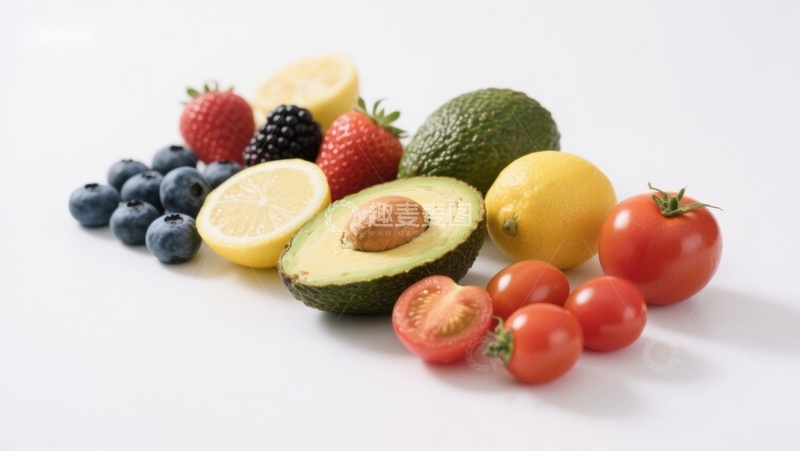 高清大图下载【趣麦麦图】新鲜水果与蔬菜的色彩组合