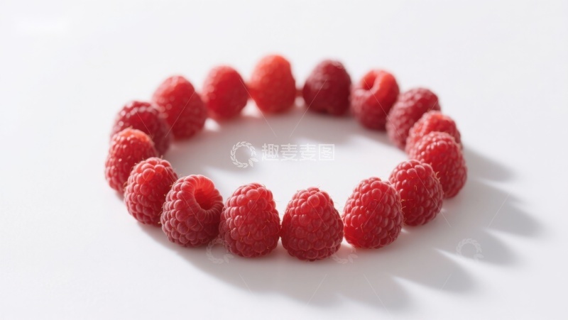 高清大图下载【趣麦麦图】新鲜覆盆子围成的圆形图案