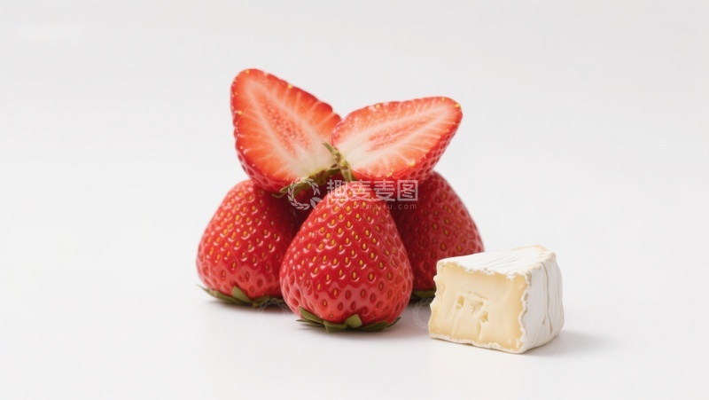 高清大图下载【趣麦麦图】草莓与奶酪的美味组合