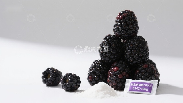黑莓堆叠与抗氧化指数标签