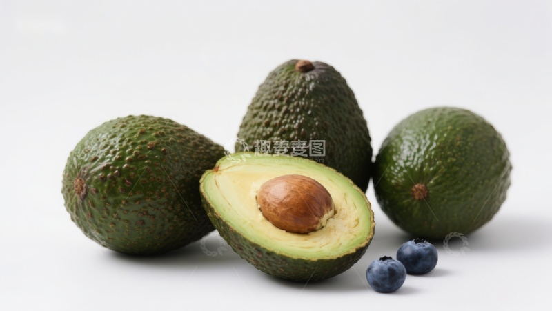 高清大图下载【趣麦麦图】新鲜牛油果与蓝莓特写