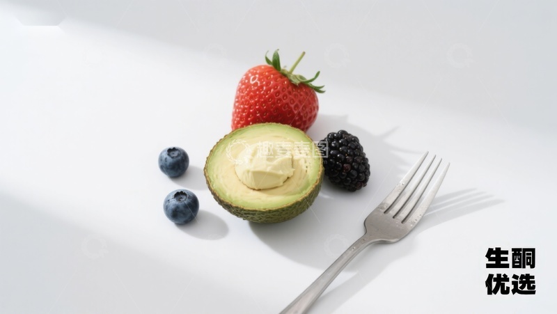 高清大图下载【趣麦麦图】新鲜水果与牛油果切片的健康搭配