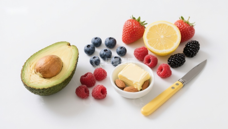 高清大图下载【趣麦麦图】新鲜水果与健康食材组合