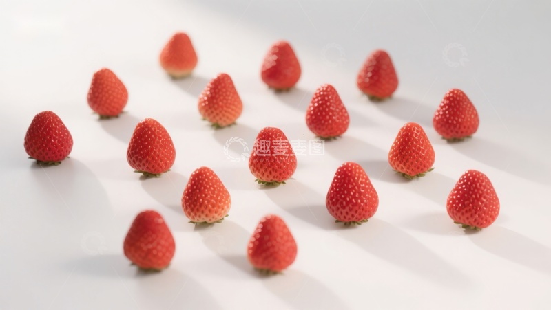 高清大图下载【趣麦麦图】排列整齐的鲜红草莓