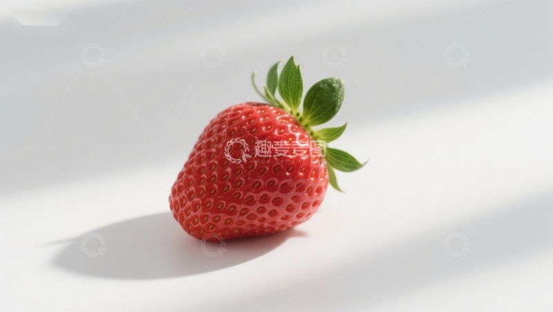 高清大图下载【趣麦麦图】新鲜草莓静置于明亮背景