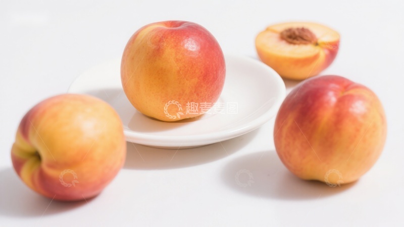 高清大图下载【趣麦麦图】新鲜桃子静物展示