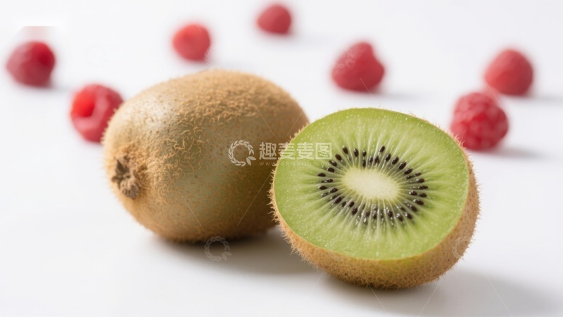 高清大图下载【趣麦麦图】新鲜猕猴桃与覆盆子
