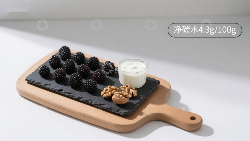 高清大图下载【趣麦麦图】黑莓核桃配酸奶，健康美味小食