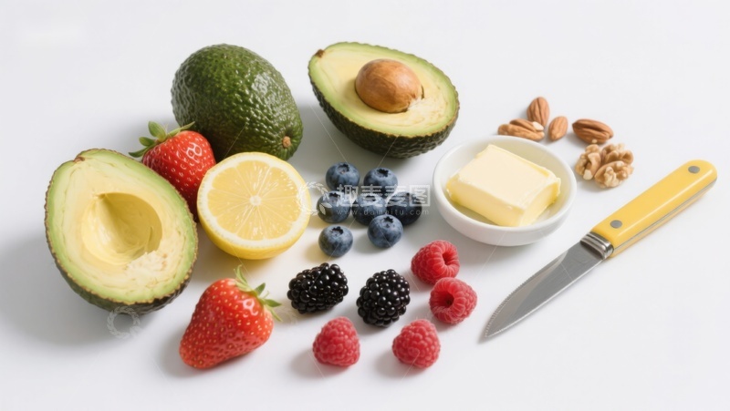 高清大图下载【趣麦麦图】新鲜水果与坚果的健康组合