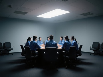 会议室内的团队讨论