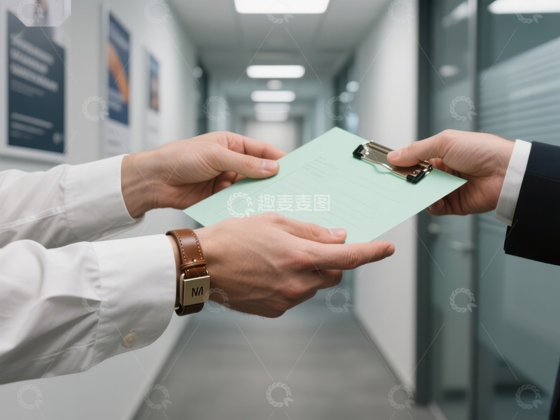 高清大图下载【趣麦麦图】办公室内两人交接文件