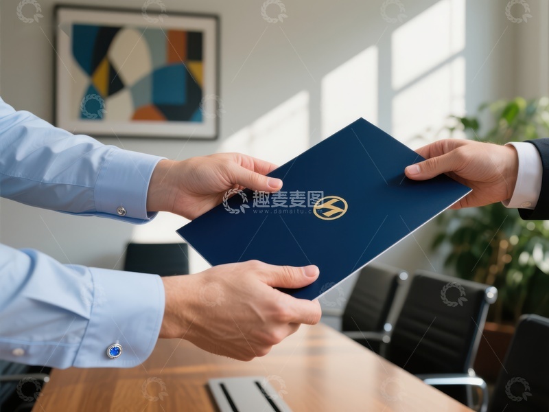 高清大图下载【趣麦麦图】商务人士交接文件