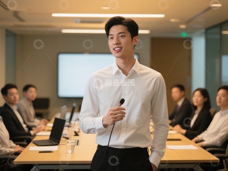 高清大图下载【趣麦麦图】商务会议中的演讲者