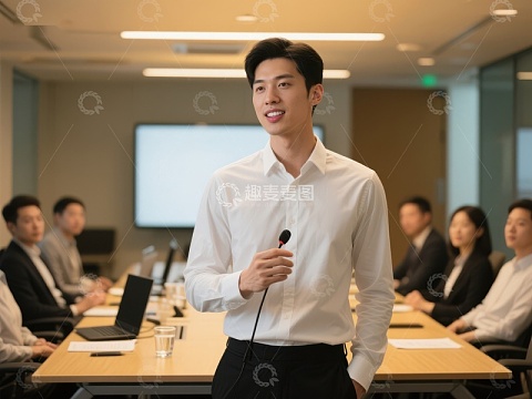 商务会议中的演讲者