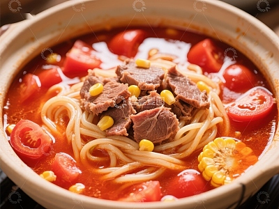 番茄牛肉面，鲜美汤汁与面条的完美结合