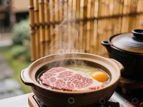 热气腾腾的牛肉蛋汤