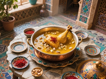 传统美食：金色鸡肉炖锅