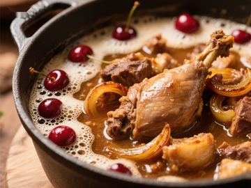 樱桃炖鸭腿，美味传统菜肴
