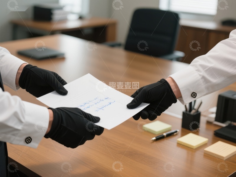 高清大图下载【趣麦麦图】办公桌前双手交接文件