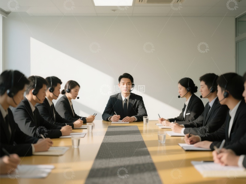 高清大图下载【趣麦麦图】会议室内的团队会议