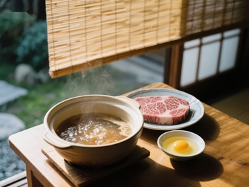 日式料理：热汤与生肉的静谧呈现