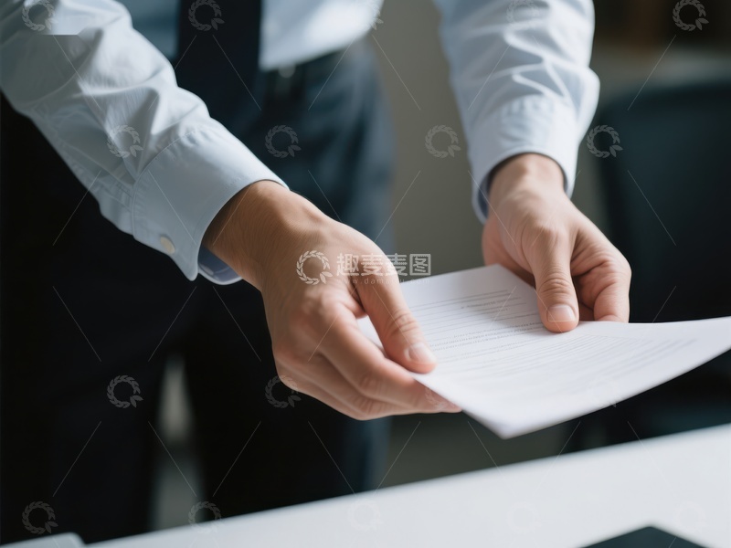 高清大图下载【趣麦麦图】商务人士递交文件
