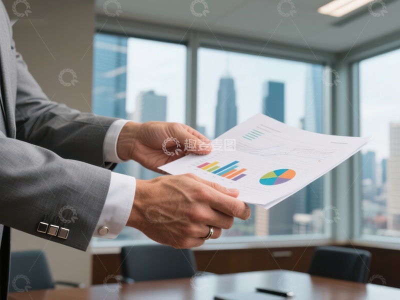 高清大图下载【趣麦麦图】商务人士展示财务图表