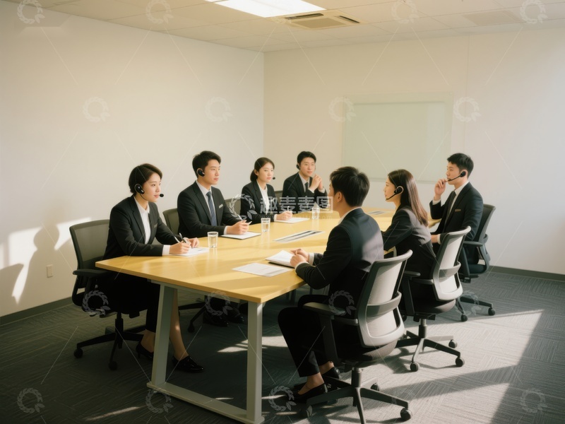 高清大图下载【趣麦麦图】商务会议：团队讨论