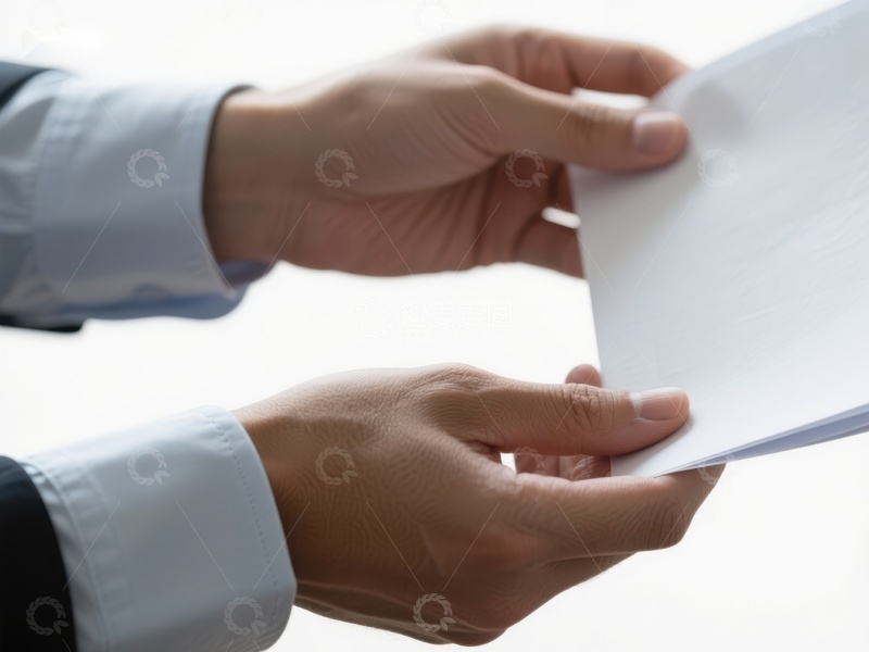 高清大图下载【趣麦麦图】双手递接白色纸张